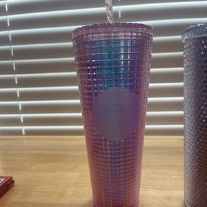 Pink holographic Starbucks tumbler